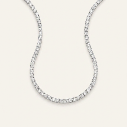 10CT Round Cut Lab Grown Diamond Tennis Necklace