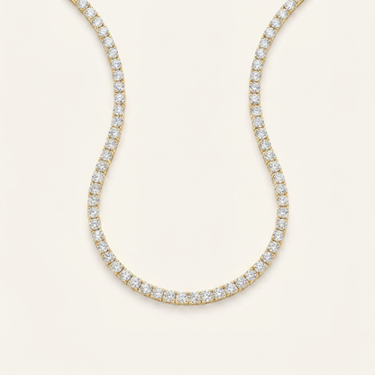 10CT Round Cut Lab Grown Diamond Tennis Necklace