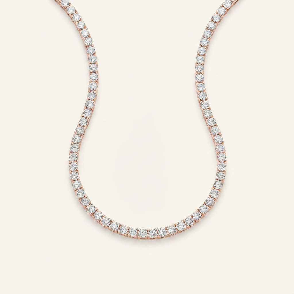 10CT Round Cut Lab Grown Diamond Tennis Necklace