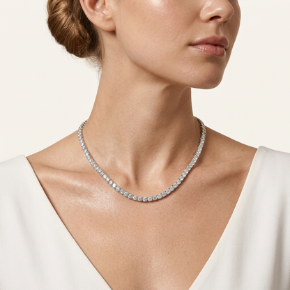 10CT Round Cut Lab Grown Diamond Tennis Necklace
