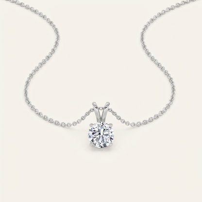 1CT Round Cut Lab Grown Diamond Pendant Necklace