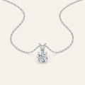 3CT Round Cut Lab Grown Diamond Pendant Necklace