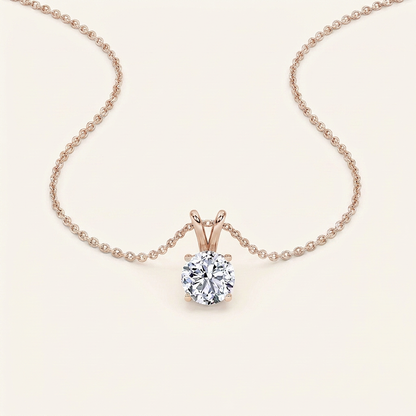 1CT Round Cut Lab Grown Diamond Pendant Necklace