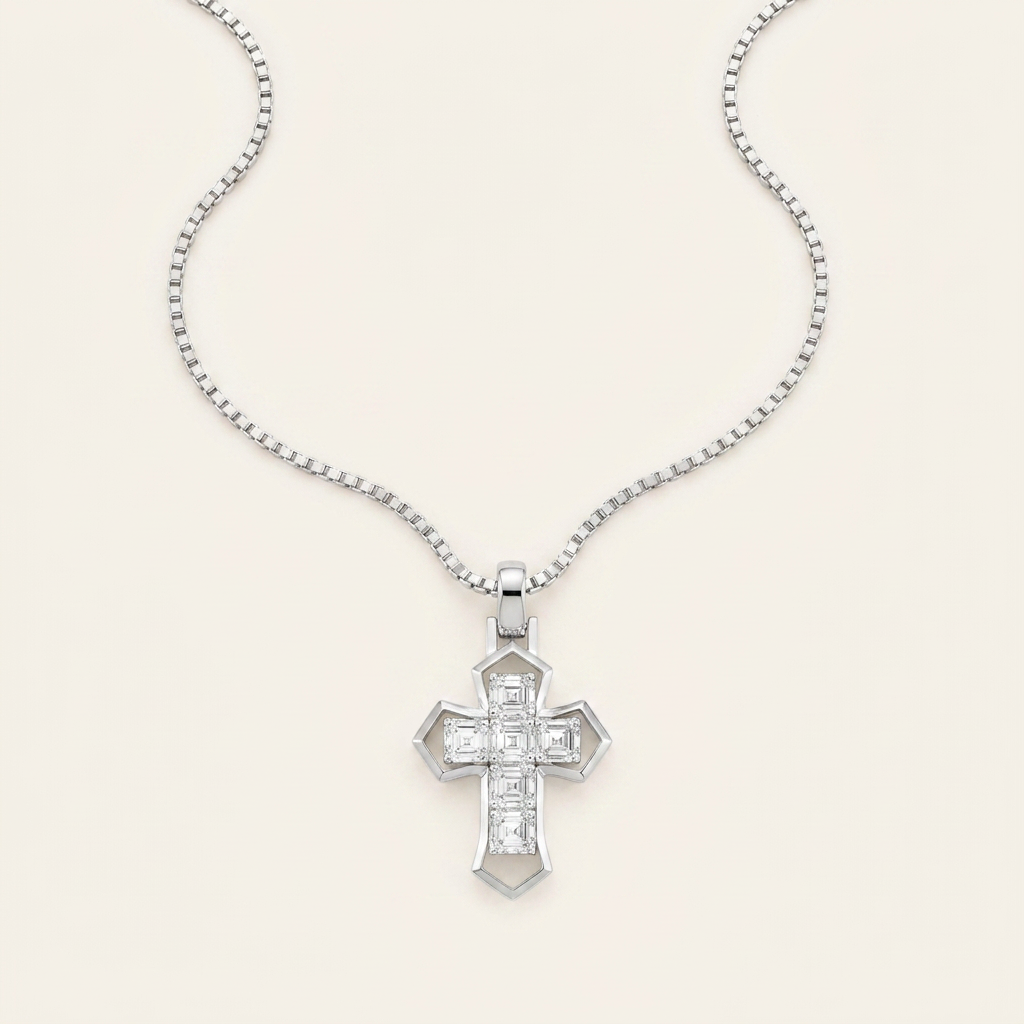 6CT Asscher Cut Lab Grown Diamond Pendant Necklace