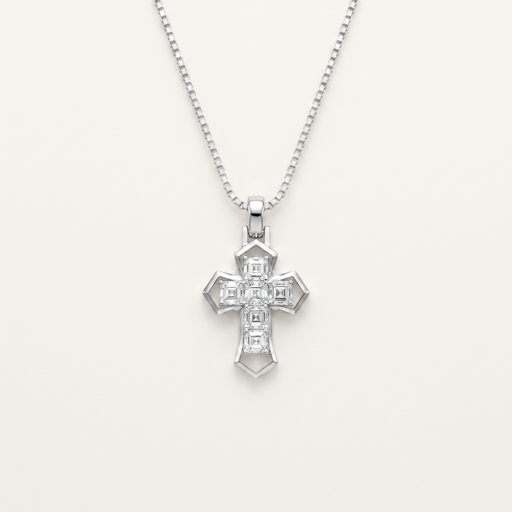 6CT Asscher Cut Lab Grown Diamond Pendant Necklace
