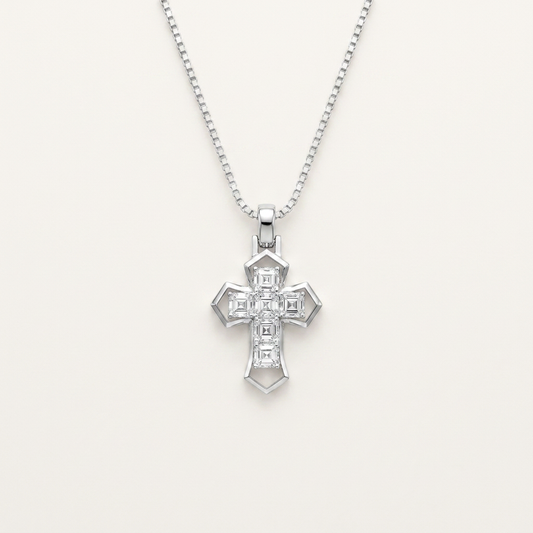 6CT Asscher Cut Lab Grown Diamond Pendant Necklace