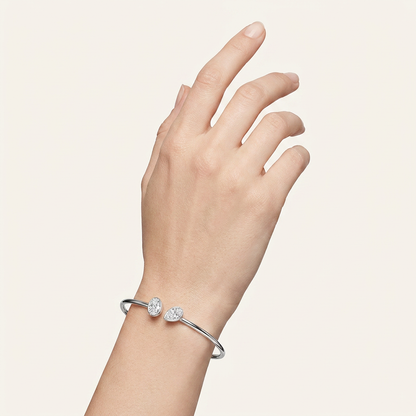 2CT Oval and Pear Cut lab grown diamond bangle bracelet