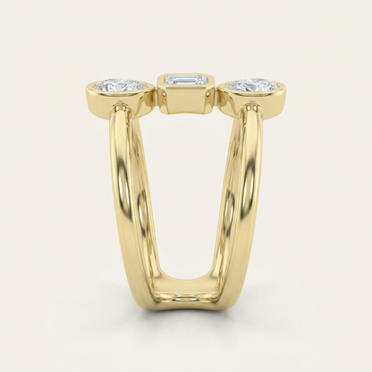 0.75CT Mixed Shape Lab Grown Diamond Open Ring