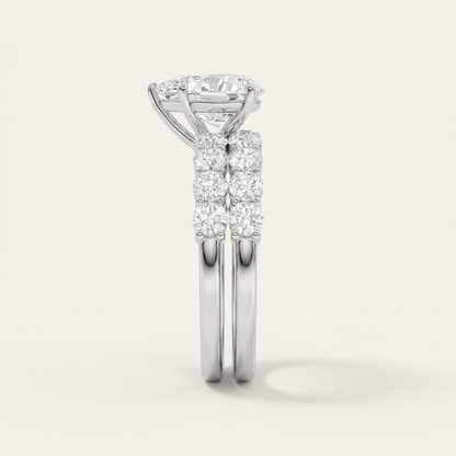 4.00CT Pear Cut Lab Grown Diamond Bridal Set