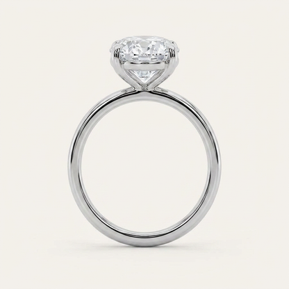 4CT Oval Cut Lab Grown Diamond Solitaire Ring