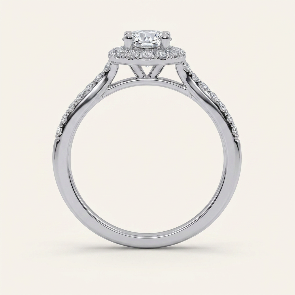 0.50 CT Round Lab Grown Diamond Promise Halo Ring