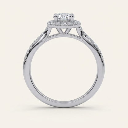 0.50 CT Round Lab Grown Diamond Promise Halo Ring