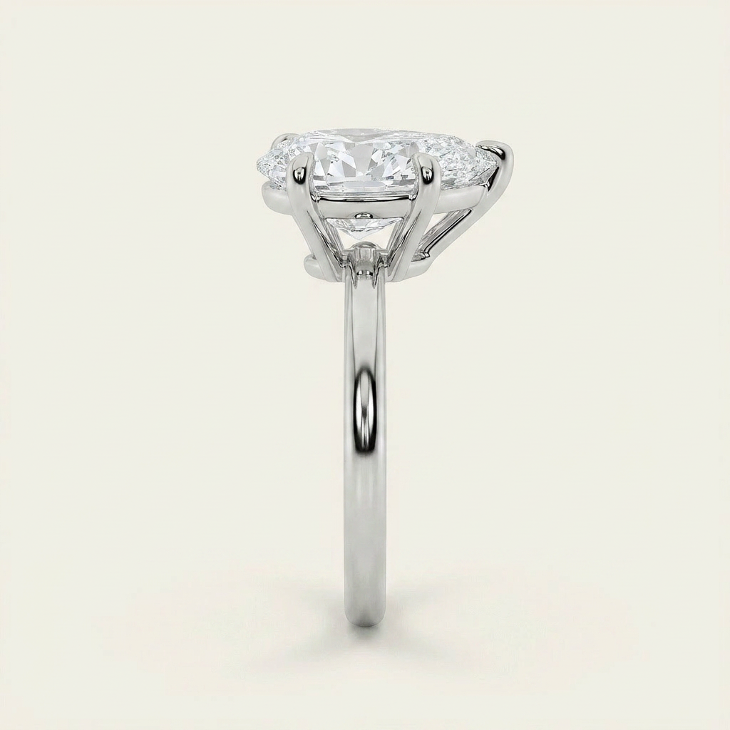 5CT Pear Cut Lab Grown Diamond Solitaire Ring