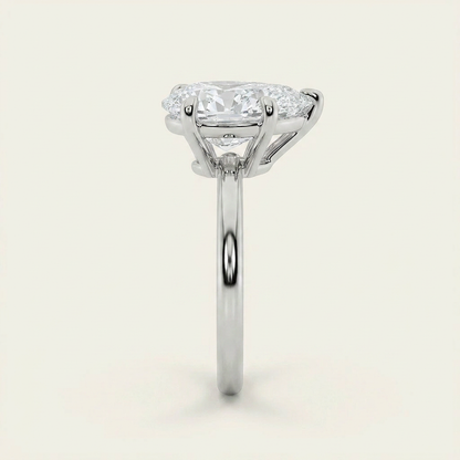 5CT Pear Cut Lab Grown Diamond Solitaire Ring