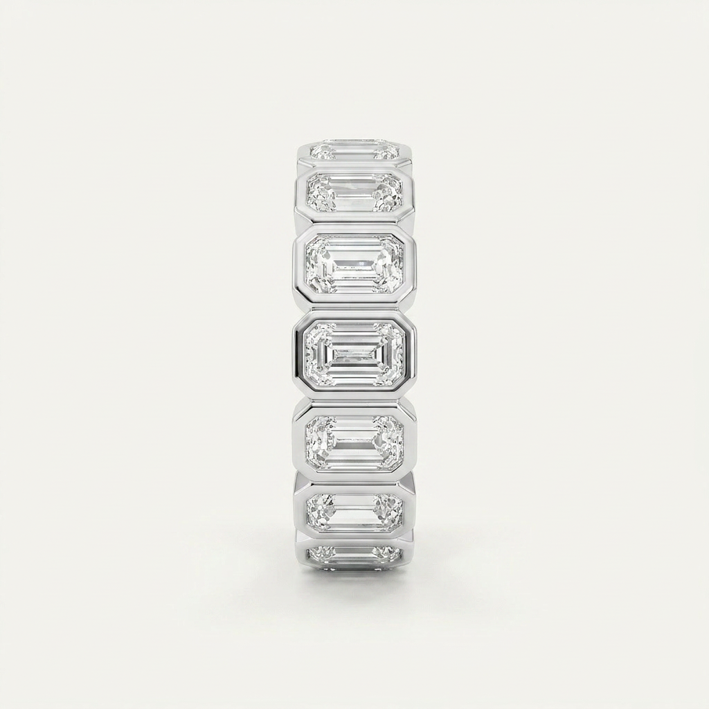 3.7CT Emerald Cut Lab Grown Diamond Eternity Ring