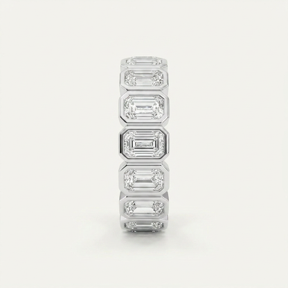 3.7CT Emerald Cut Lab Grown Diamond Eternity Ring
