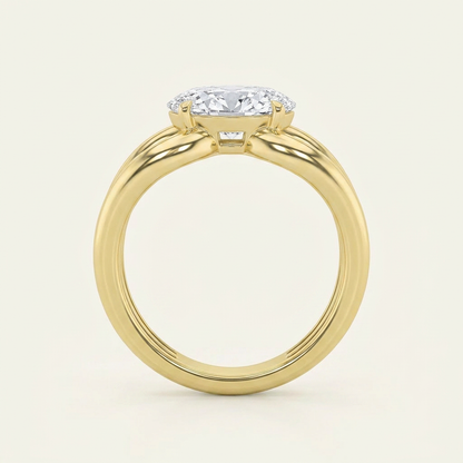 2CT Oval Cut Lab Grown Diamond Solitaire Ring