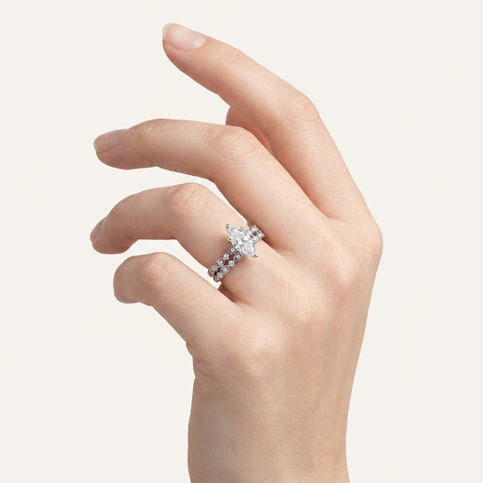 1.5CT Marquise Diamond Bridal Set