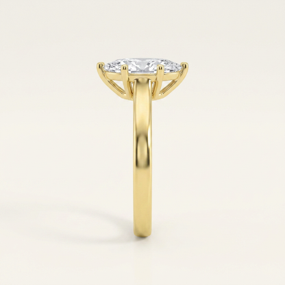 2CT Marquise Cut Lab Grown Diamond Plain Cathedral Trellis Shank Solitaire Engagement Ring