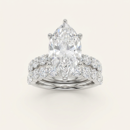 4.00CT Marquise Cut Lab Grown Diamond Bridal Set