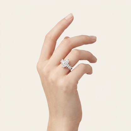 6.9CT Marquise Cut Certified Lab Grown Diamond Cluster Ring