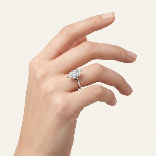 1.5CT Marquise Cut Lab Grown Diamond Solitaire Ring