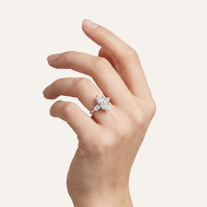 6CT Marquise Cut Certified Lab Grown Diamond Three Stone Ring