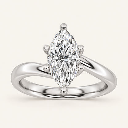3CT Marquise Cut Lab Grown Diamond Solitaire Ring