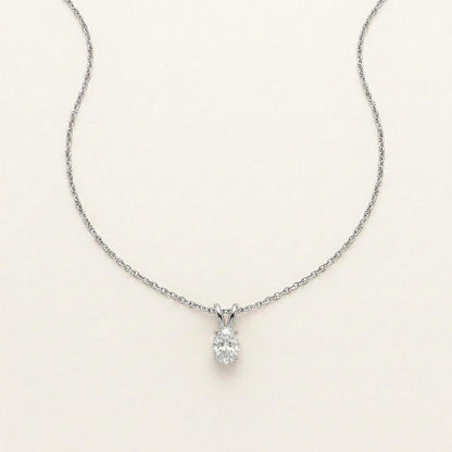 3CT Oval Cut Lab Grown Diamond Pendant Necklace
