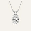 3CT Oval Cut Lab Grown Diamond Pendant Necklace