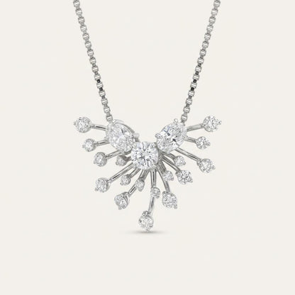 3CT Round Cut Lab Grown Diamond Pendant Necklace