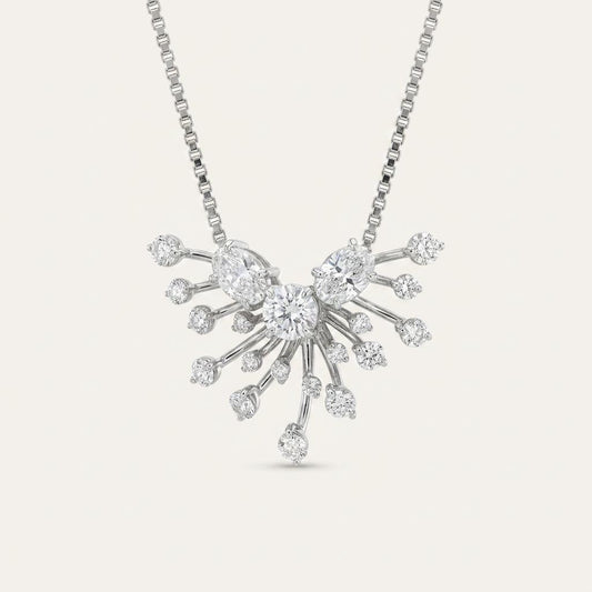 3CT Round Cut Lab Grown Diamond Pendant Necklace