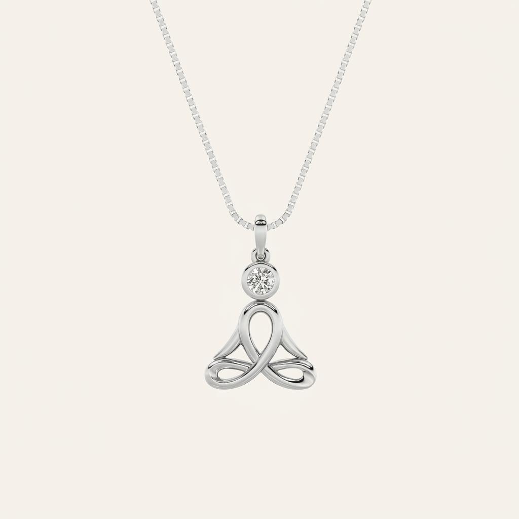 0.2CT Round Cut Lab Grown Diamond Pendant Necklace