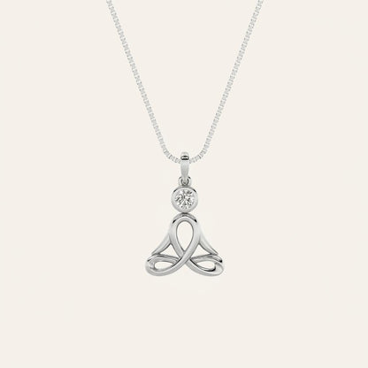 0.2CT Round Cut Lab Grown Diamond Pendant Necklace