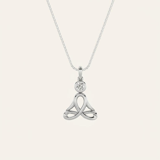 0.2CT Round Cut Lab Grown Diamond Pendant Necklace