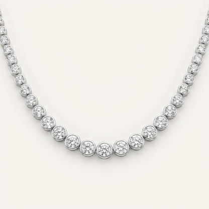 15CT Round Cut Lab Grown Diamond Tennis Necklace