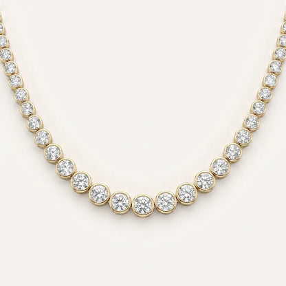 15CT Round Cut Lab Grown Diamond Tennis Necklace