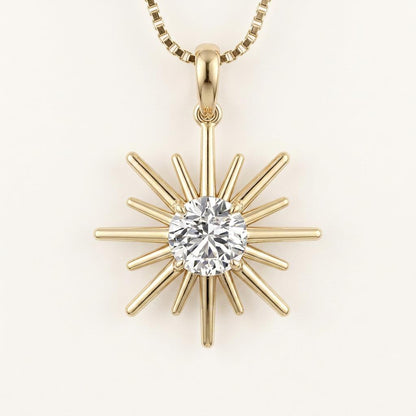 1.5CT Round Cut Lab Grown Diamond Pendant Necklace