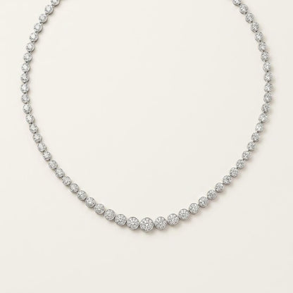 15CT Round Cut Lab Grown Diamond Tennis Necklace