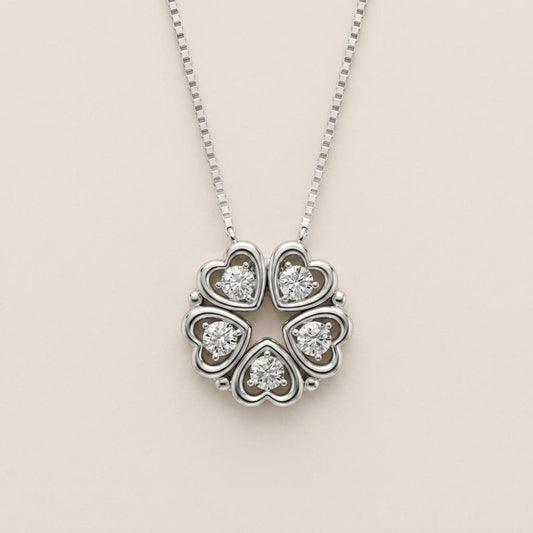 1 Ct Round Lab Grown Diamond Heart Pendant Necklace