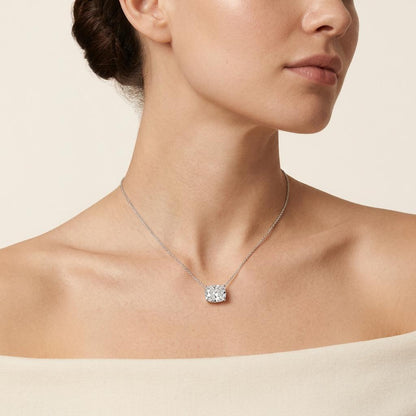 3 Ct Elongated Cushion Cut Lab Grown Diamond Pendant Necklace