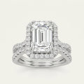 2CT Emerald Cut Lab Grown Diamond Halo Ring