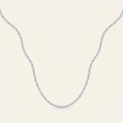 9.5CT Round Cut Lab Grown Diamond Tennis Necklace