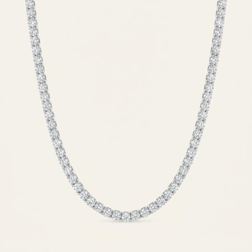 9.5CT Round Cut Lab Grown Diamond Tennis Necklace