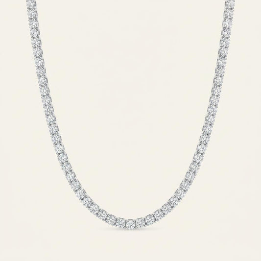 9.5CT Round Cut Lab Grown Diamond Tennis Necklace