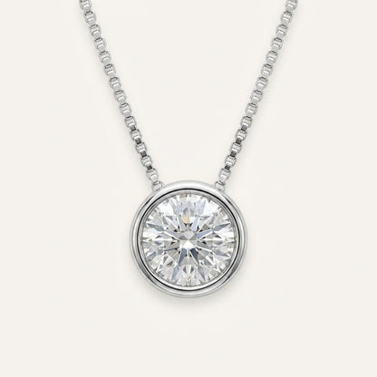2CT Round Cut Lab Grown Diamond Pendant Necklace