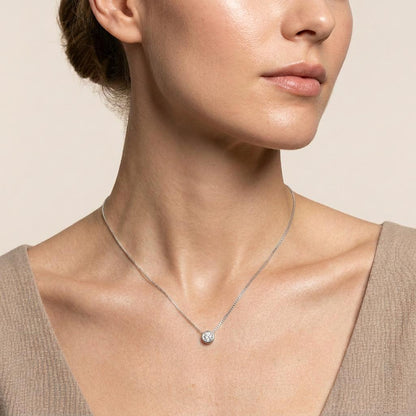 2CT Round Cut Lab Grown Diamond Pendant Necklace