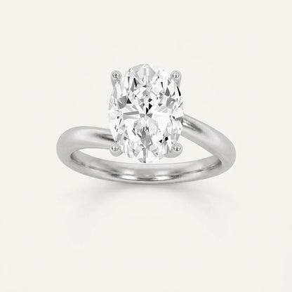 1CT Oval Cut Lab Grown Diamond Engagement Ring