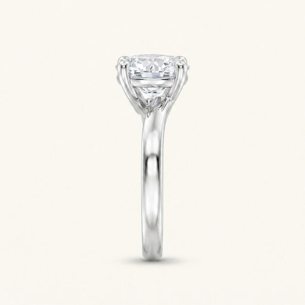 1CT Round Cut Lab Grown Diamond Engagement Ring