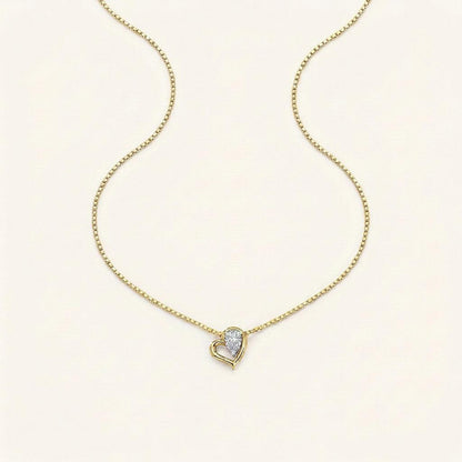 0.50CT Pear Cut Lab Grown Diamond Heart Pendant Necklace